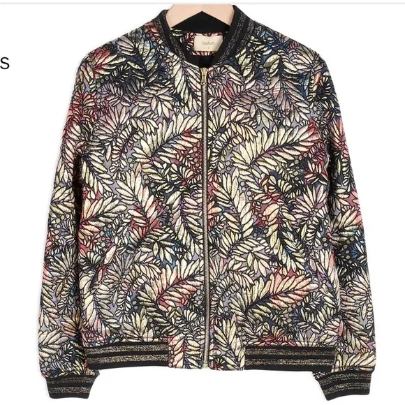 Ba&sh Santiago Metallic Jacquard Bomber Jacket